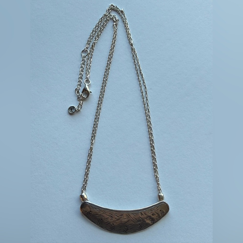 Silpada Sterling Silver Textured Bar Necklace